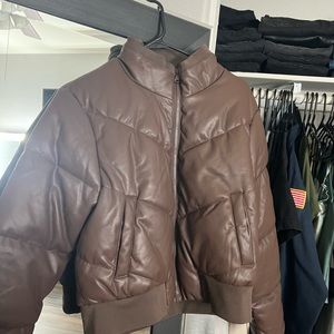 Leather brown jacket